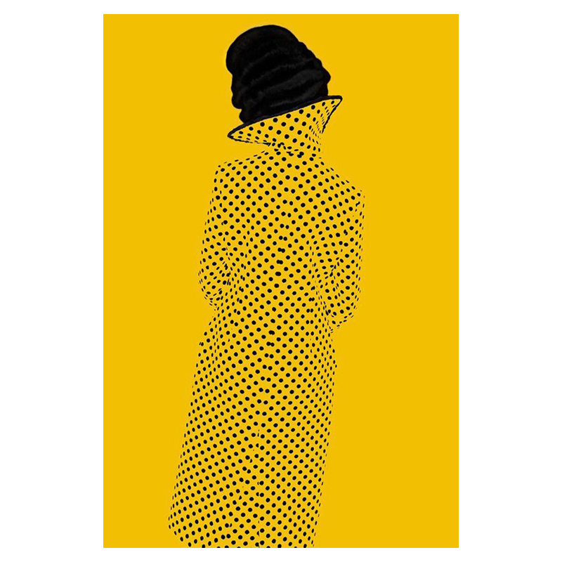 Картина Girl on mustard background Горчичный Черный Картина Girl on mustard background Горчичный Черный в Кирове | Loft Concept
