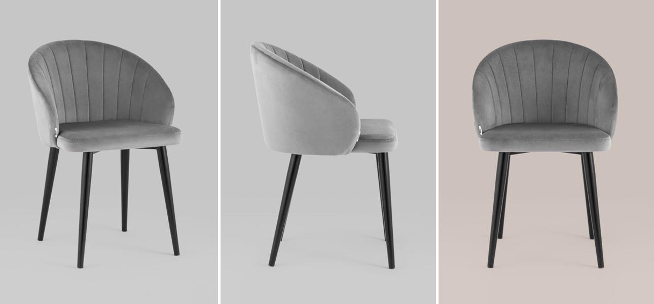 Стул Balsari Chair Светло-Серый Велюр - фото