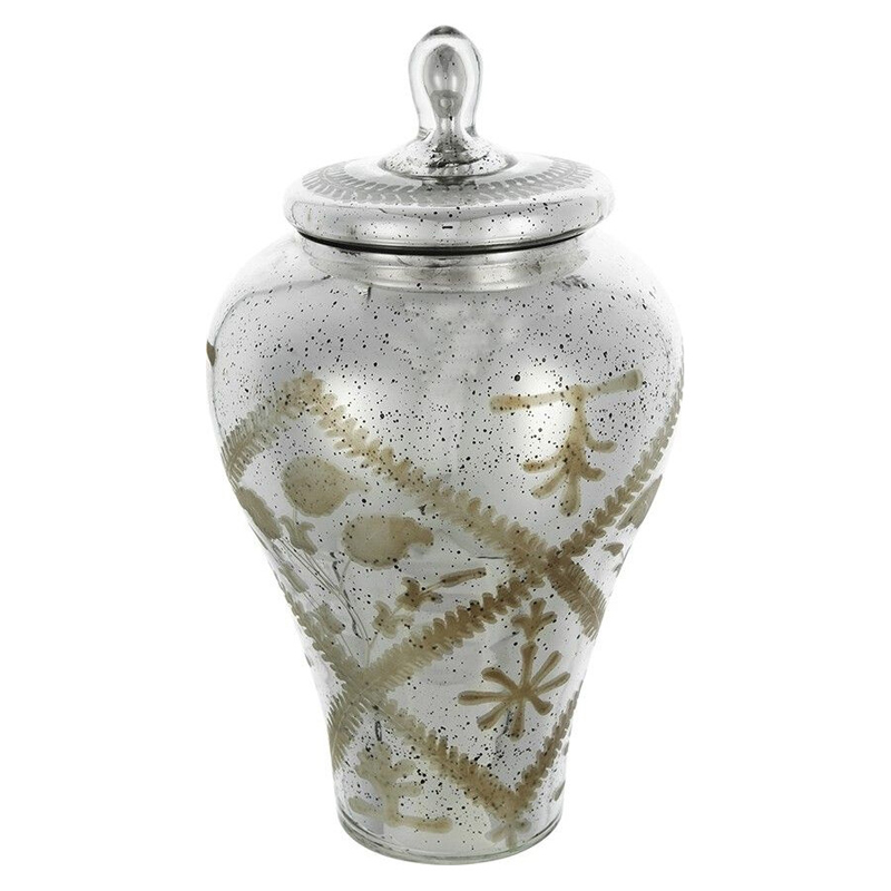 Ваза из стекла с крышкой и декоративными узорами Chinoiserie Ceramics Бежевый Античное зеркальное стекло Ваза из стекла с крышкой и декоративными узорами Chinoiserie Ceramics Бежевый Античное зеркальное стекло в Кирове | Loft Concept