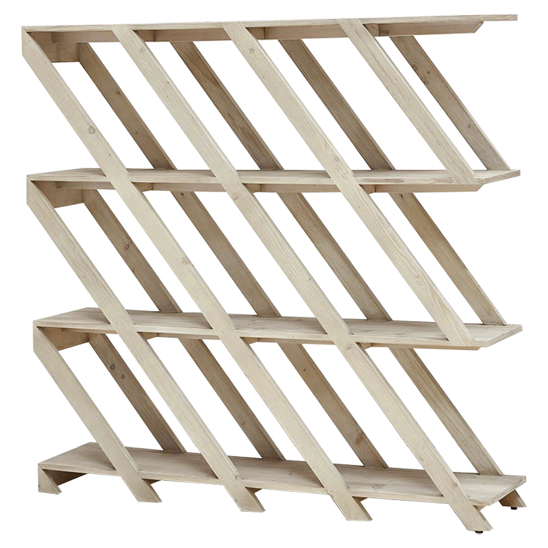 Стеллаж Diagonal Loft Wood Rack Древесина ivory ( слоновая кость ) в Кирове | Loft Concept 