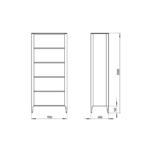 Стеллаж прямой молочного цвета с открытыми полками Type  в Кирове