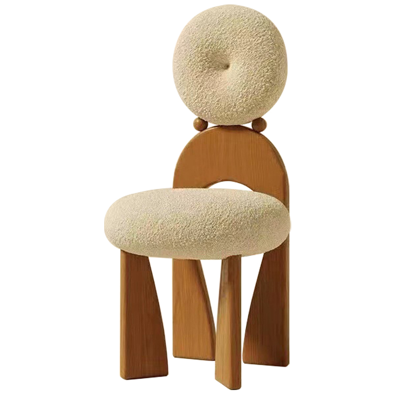 Стул Adem Boucle Wood Chair Молочный Древесина Стул Adem Boucle Wood Chair Молочный Древесина в Кирове | Loft Concept