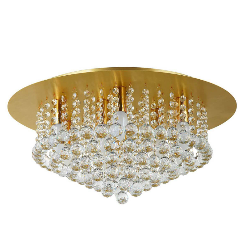 Потолочный светильник Cascade Chandelier Crystal 55 Глянцевое золото Прозрачное Стекло Потолочный светильник Cascade Chandelier Crystal 55 Глянцевое золото Прозрачное Стекло в Кирове | Loft Concept