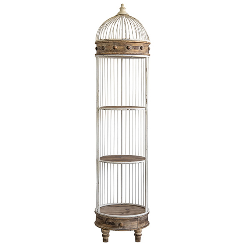 Стеллаж клетка Cage Rack White Provence Белый Коричневый Стеллаж клетка Cage Rack White Provence Белый Коричневый в Кирове | Loft Concept