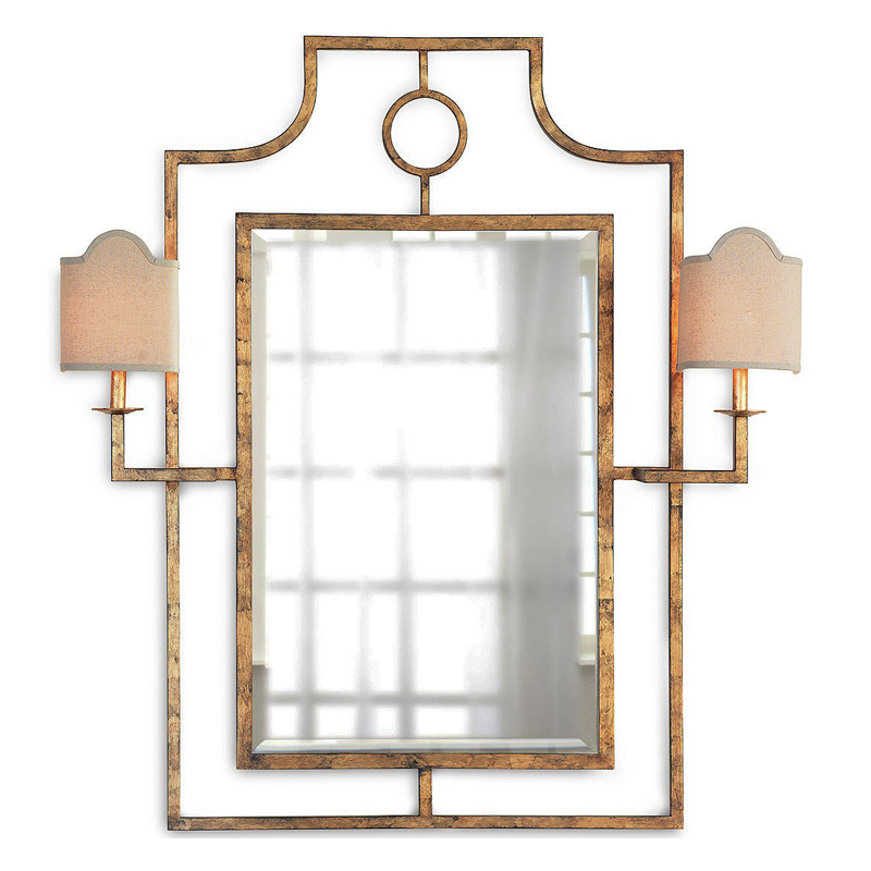 Зеркало с бра Mirror with Sconces Dairile Gold Золотой Зеркало с бра Mirror with Sconces Dairile Gold Золотой в Кирове | Loft Concept