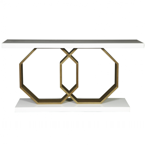 Консоль Rings Латунь Белый Консоль Rings Латунь Белый в Кирове | Loft Concept