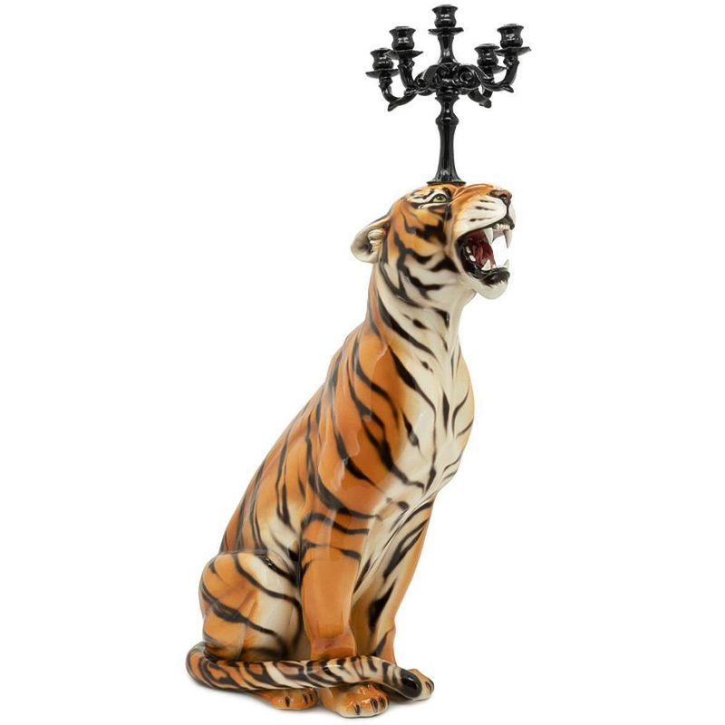 Подсвечник Abhika Candleholder Tiger Sx Malays Tiger Черный Оранжевый Светло-бежевый Подсвечник Abhika Candleholder Tiger Sx Malays Tiger Черный Оранжевый Светло-бежевый в Кирове | Loft Concept