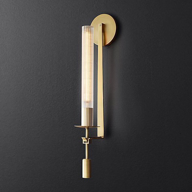 Бра RH FONTANELLE SINGLE WALL LAMP Латунь Прозрачное Стекло Бра RH FONTANELLE SINGLE WALL LAMP Латунь Прозрачное Стекло в Кирове | Loft Concept