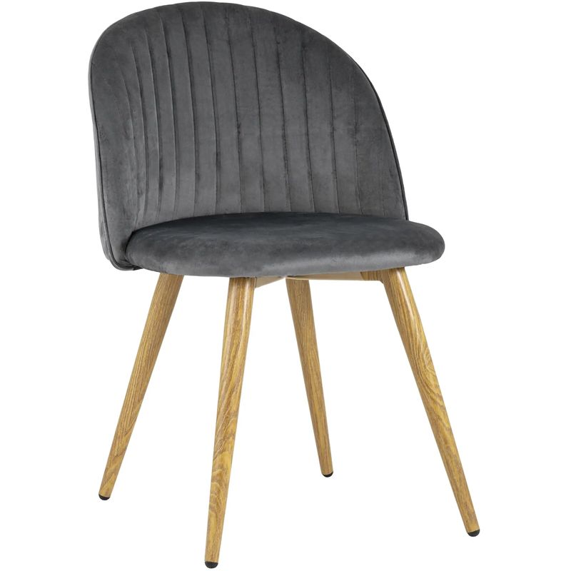 Стул Miruna Chair Серый Велюр Серый Древесина Стул Miruna Chair Серый Велюр Серый Древесина в Кирове | Loft Concept