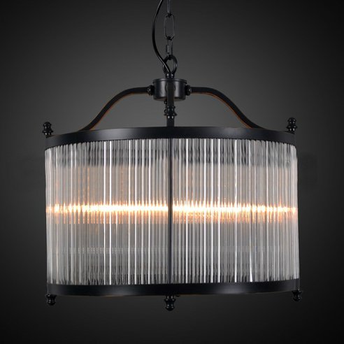 Люстра Glass Fringe Chandelier Round Черный Люстра Glass Fringe Chandelier Round Черный в Кирове | Loft Concept