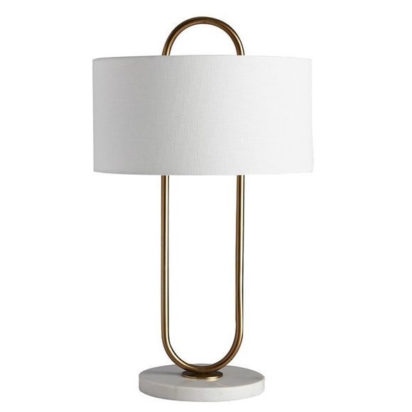 Настольная лампа Marston Table Lamp Глянцевое золото Белый в Кирове | Loft Concept 