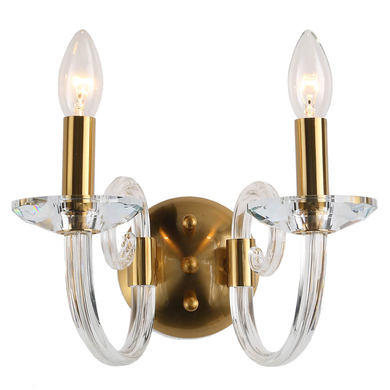 Бра Twisted Glass Candles Wall Lamp Золотой Прозрачное Стекло Бра Twisted Glass Candles Wall Lamp Золотой Прозрачное Стекло в Кирове | Loft Concept