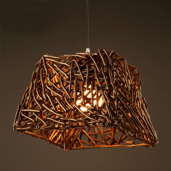 Подвесной светильник Old Wicker Pendant Cub Коричневый Подвесной светильник Old Wicker Pendant Cub Коричневый в Кирове | Loft Concept
