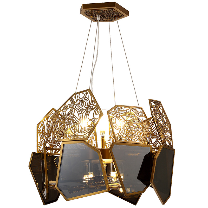 Люстра ART LUXURY CHANDELIER Прозрачный черный Золотой в Кирове | Loft Concept 