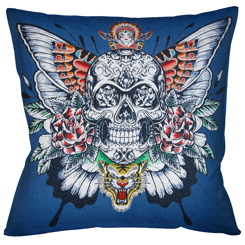 Декоративная подушка Ghost Rider Blue Мульти Декоративная подушка Ghost Rider Blue Мульти в Кирове | Loft Concept