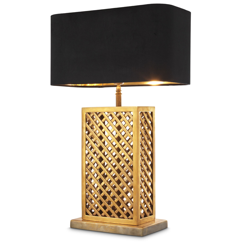 Настольная лампа Eichholtz Table Lamp Idyllwild Винтажная латунь Черный в Кирове | Loft Concept 