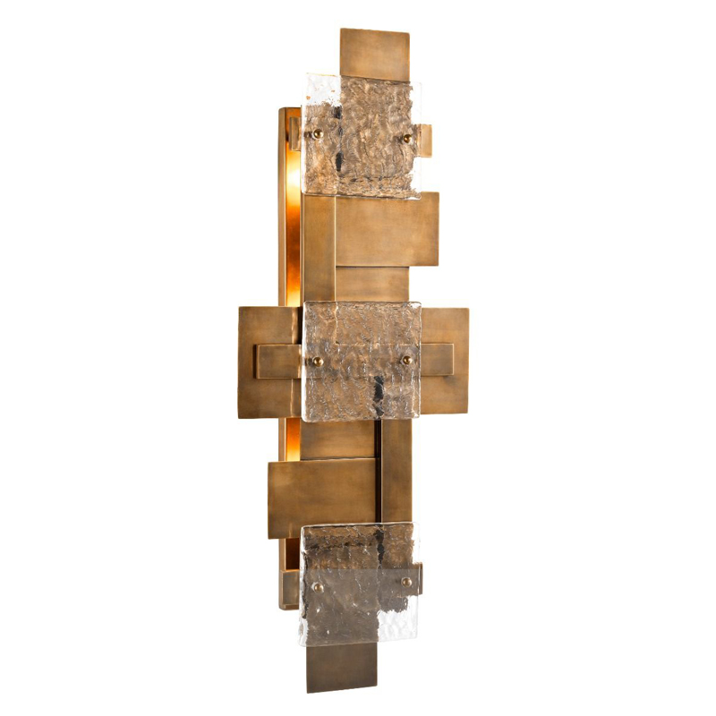Бра Eichholtz Wall Lamp Langham Прозрачный Винтажная латунь Бра Eichholtz Wall Lamp Langham Прозрачный Винтажная латунь в Кирове | Loft Concept