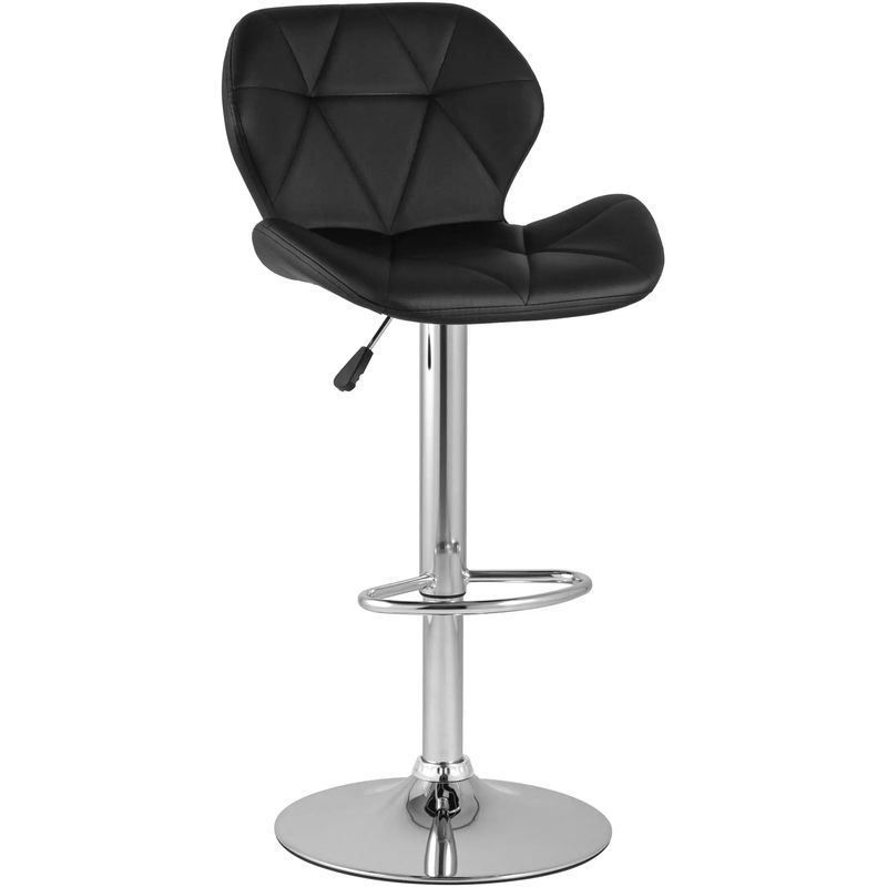 Барный Стул Jeroen Chair Черная Экокожа Черный Серебряный Барный Стул Jeroen Chair Черная Экокожа Черный Серебряный в Кирове | Loft Concept