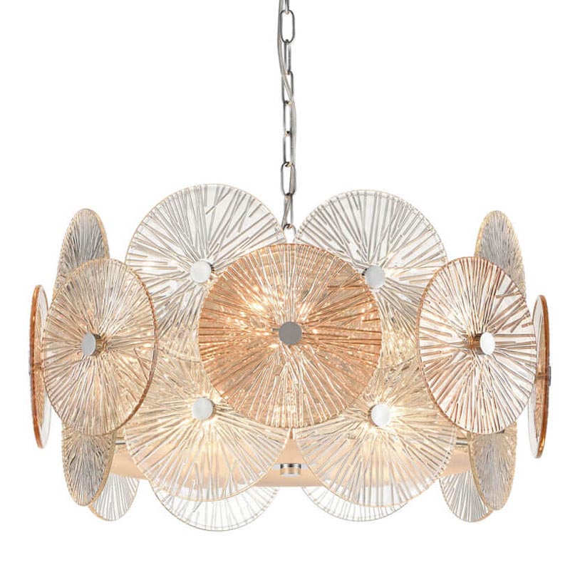 Люстра Decorative Glass discs Chandelier chrome Хром Прозрачный в Кирове | Loft Concept 