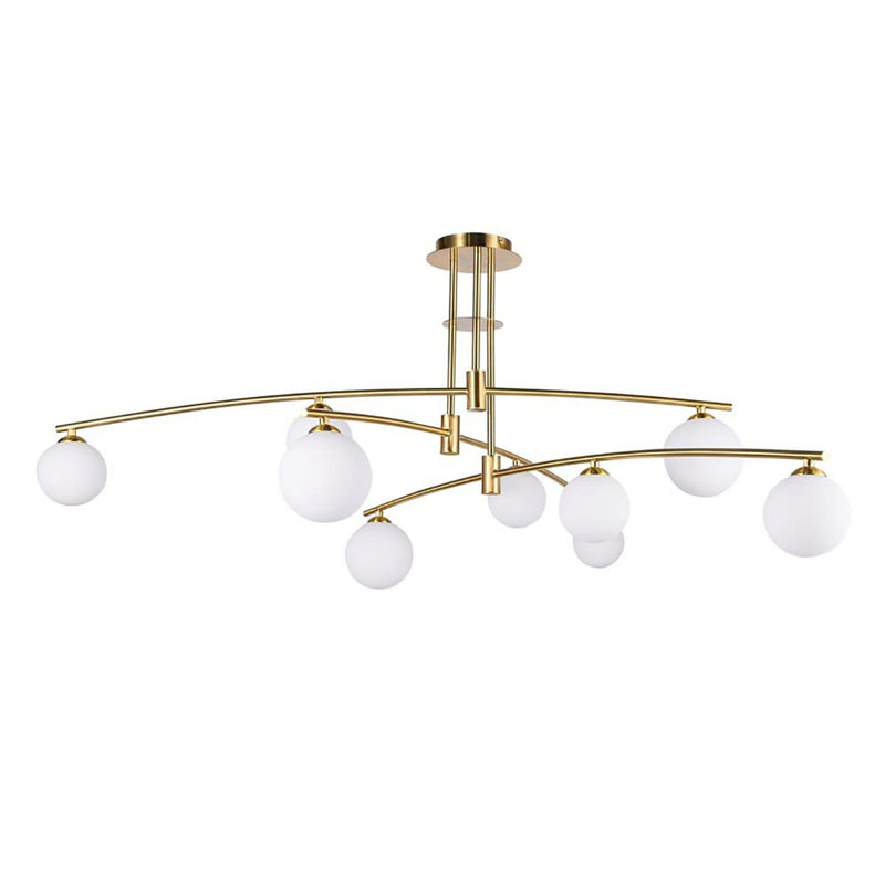 Люстра Glendon Chandelier 9 Balls Бронза Белый Люстра Glendon Chandelier 9 Balls Бронза Белый в Кирове | Loft Concept