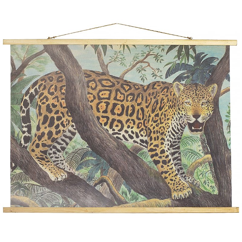 Подвесная картина Leopard Poster Мульти Зеленый Коричневый Подвесная картина Leopard Poster Мульти Зеленый Коричневый в Кирове | Loft Concept