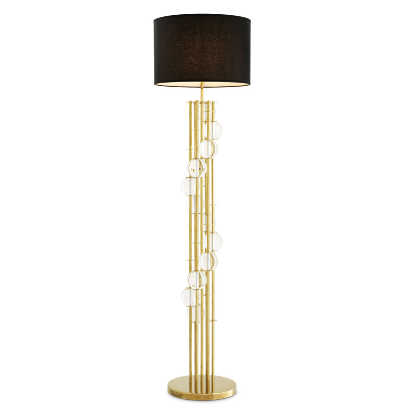 Торшер Eichholtz Floor Lamp Lorenzo Gold & black Глянцевое золото Черный Прозрачный Торшер Eichholtz Floor Lamp Lorenzo Gold & black Глянцевое золото Черный Прозрачный в Кирове | Loft Concept