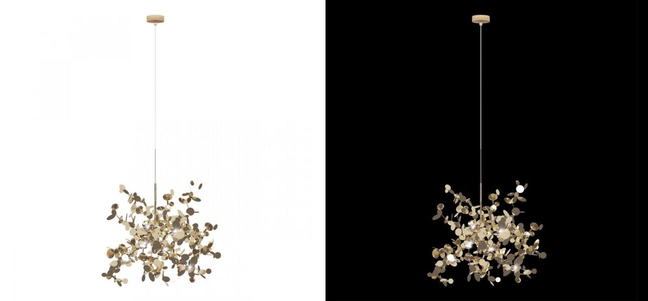 Люстра Terzani Argent Suspension Gold Pendant lamp диаметр 40 - фото