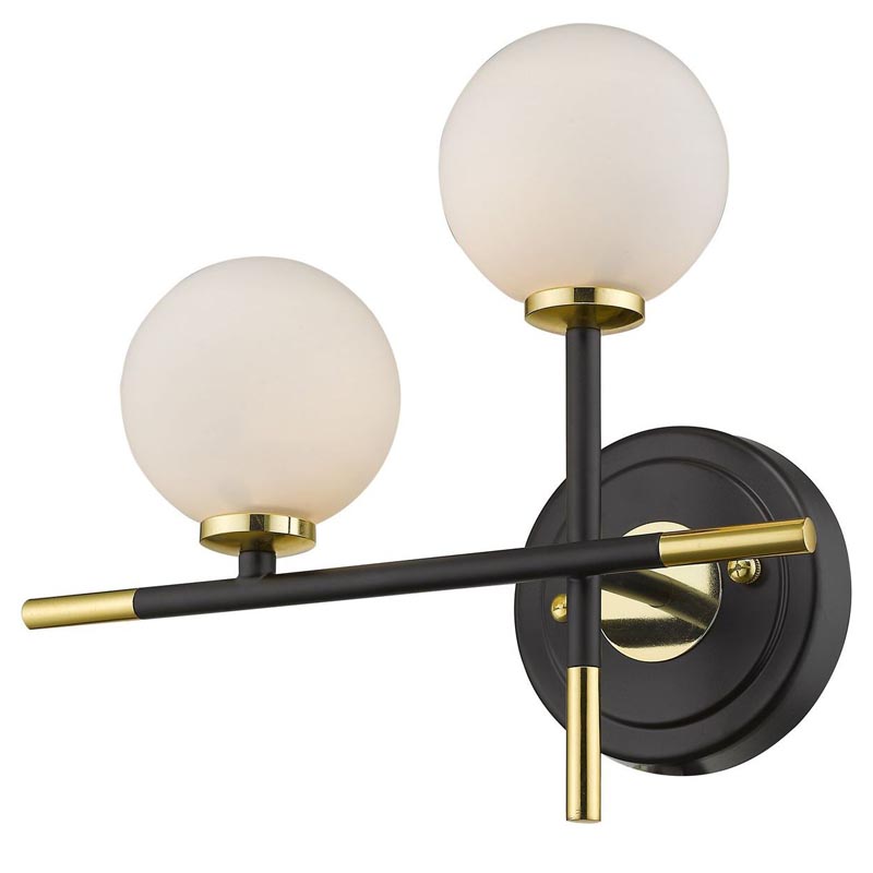 Бра Galant Sconce gold left Золотой Черный Белое матовое стекло Бра Galant Sconce gold left Золотой Черный Белое матовое стекло в Кирове | Loft Concept