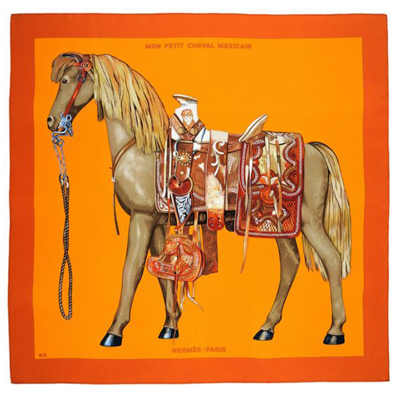 Плед Hermes Horse Orange Plaid Оранжевый Плед Hermes Horse Orange Plaid Оранжевый в Кирове | Loft Concept