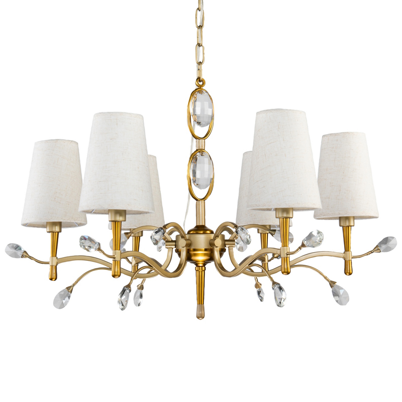 Люстра Desiree Chandelier 77 Латунь матовое золото Белый Прозрачный в Кирове | Loft Concept 