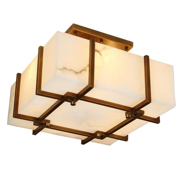 Потолочный светильник Marble light top Белый Латунь Потолочный светильник Marble light top Белый Латунь в Кирове | Loft Concept