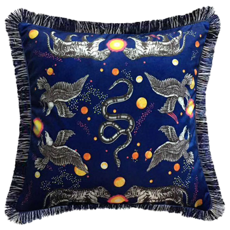 Декоративная подушка Cтиль Gucci Night Синий Декоративная подушка Cтиль Gucci Night Синий в Кирове | Loft Concept
