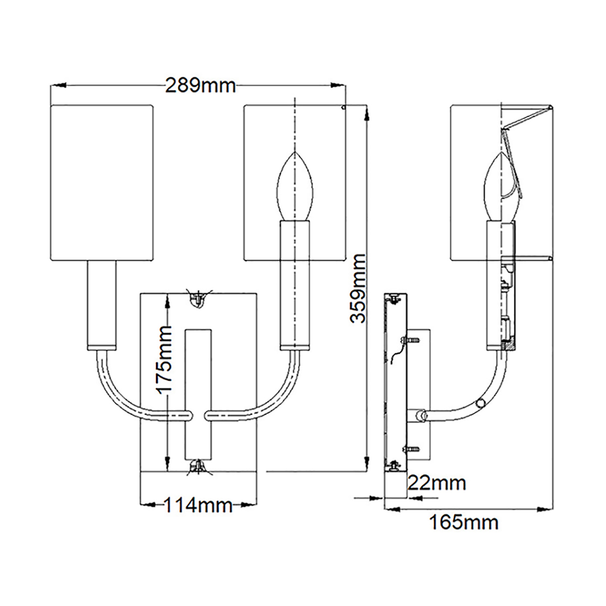 Бра с прямоугольным основанием цвета латунь и 2-мя белыми цилиндрическими льняными абажурами Feiss в Кирове