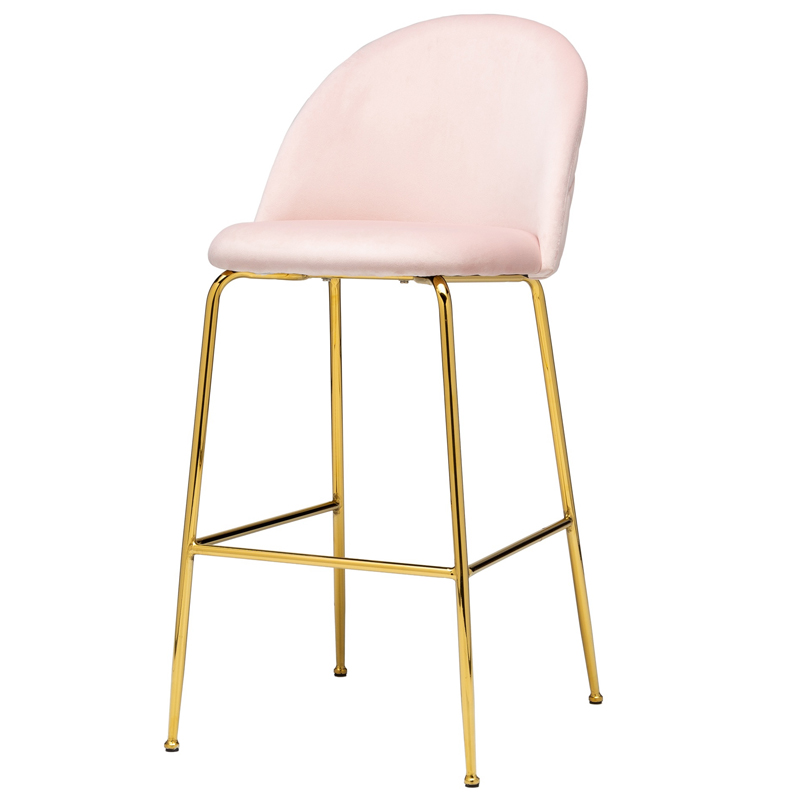 Барный стул Vendramin Bar Stool pink Розовый пастельный Глянцевое золото Барный стул Vendramin Bar Stool pink Розовый пастельный Глянцевое золото в Кирове | Loft Concept