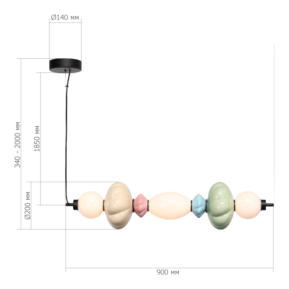 Подвесной светильник линейный с керамическими элементами 24W LED Fragrant Light в Кирове