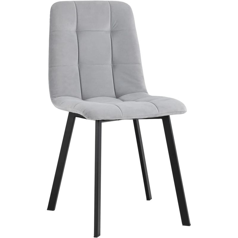 Стул NANCY S Chair Светло-Серый велюр Светло-серый Черный Стул NANCY S Chair Светло-Серый велюр Светло-серый Черный в Кирове | Loft Concept