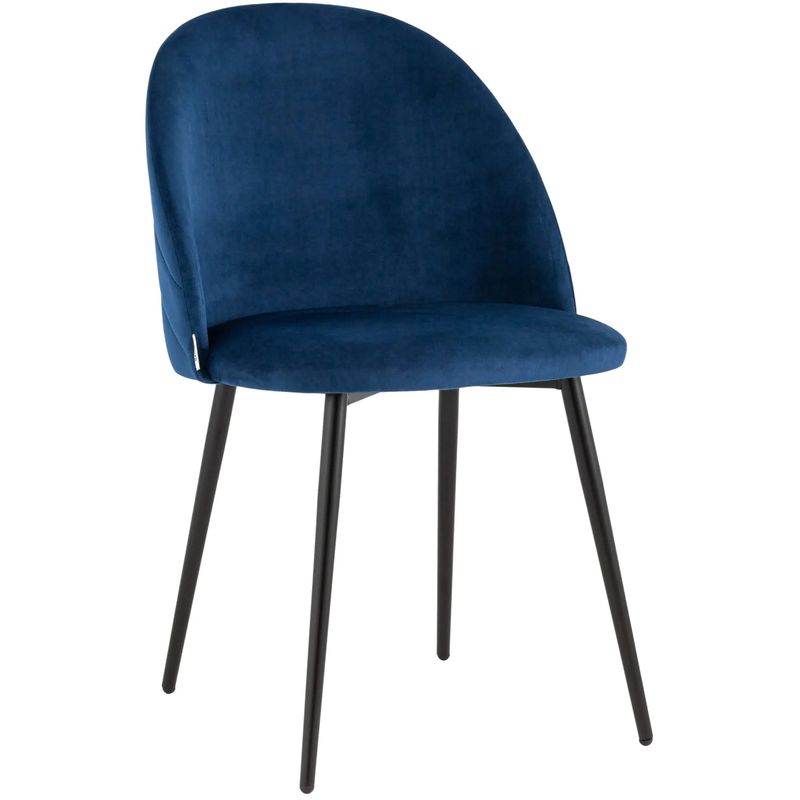 Стул Синий Велюр Miruna Leaf Chair Синий Черный Стул Синий Велюр Miruna Leaf Chair Синий Черный в Кирове | Loft Concept