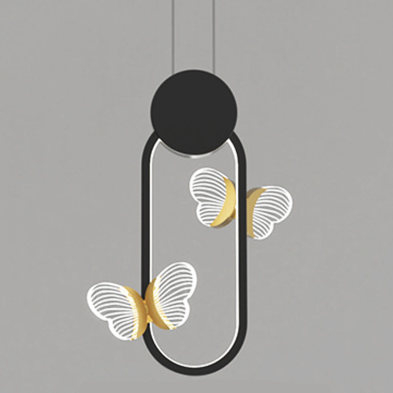 Светильник Butterfly Black Oval Прозрачный Черный Золотой в Кирове | Loft Concept 