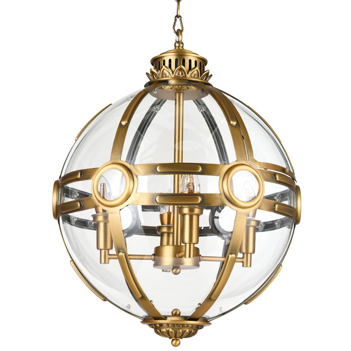 Люстра Eichholtz Lantern Hagerty Brass Прозрачное Стекло Латунь Люстра Eichholtz Lantern Hagerty Brass Прозрачное Стекло Латунь в Кирове | Loft Concept