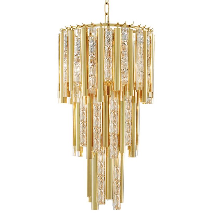 Люстра Eichholtz Chandelier Gigi S Gold Глянцевое золото Прозрачное Стекло Люстра Eichholtz Chandelier Gigi S Gold Глянцевое золото Прозрачное Стекло в Кирове | Loft Concept