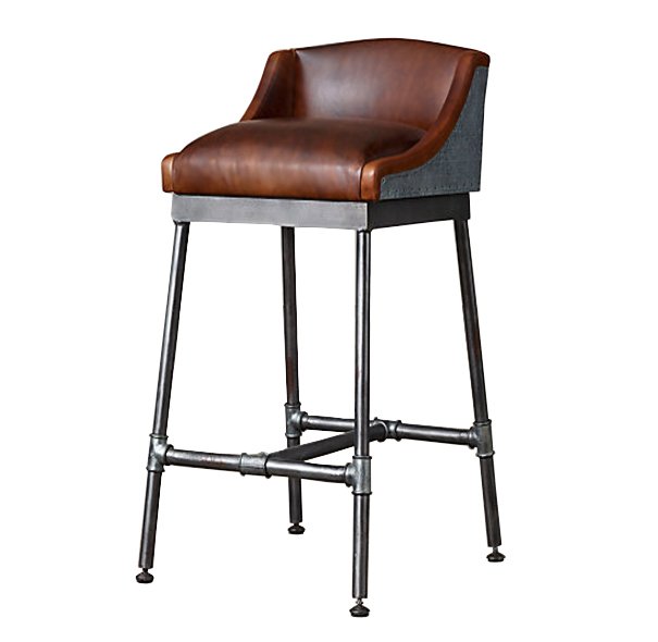 Барный стул Iron Scaffold Bar stool brown Коричневый Серый Барный стул Iron Scaffold Bar stool brown Коричневый Серый в Кирове | Loft Concept