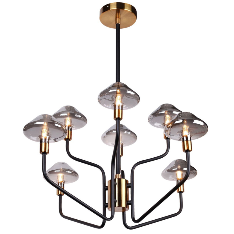 Люстра Gray Glass Mushrooms Черный Серый Люстра Gray Glass Mushrooms Черный Серый в Кирове | Loft Concept