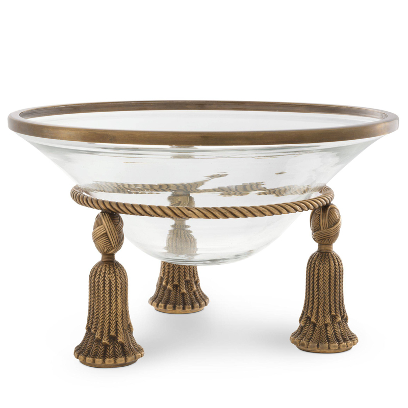 Чаша Eichholtz Bowl Tassel brass Прозрачный Винтажная латунь Чаша Eichholtz Bowl Tassel brass Прозрачный Винтажная латунь в Кирове | Loft Concept