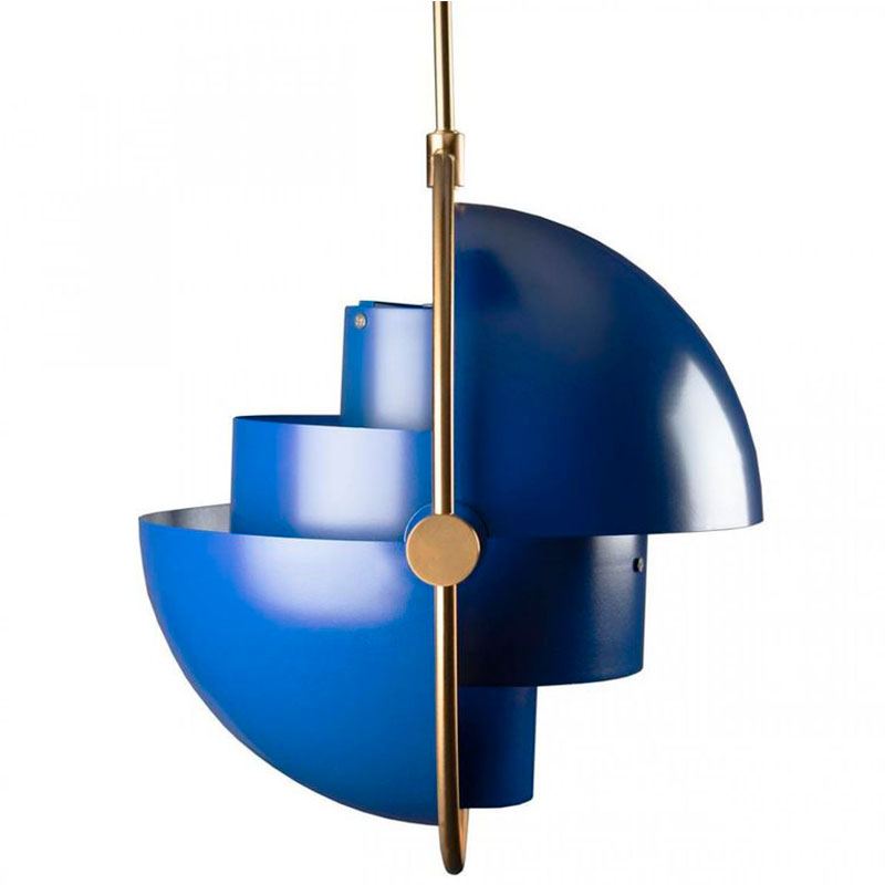 Подвесной светильник Louis Weisdorff Blue диаметр 38 Золотой Синий в Кирове | Loft Concept 