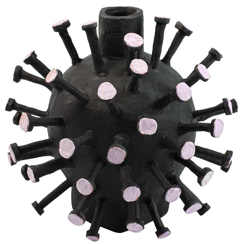 Ваза Khiry Round Spikes Vase Черный Розовый Ваза Khiry Round Spikes Vase Черный Розовый в Кирове | Loft Concept