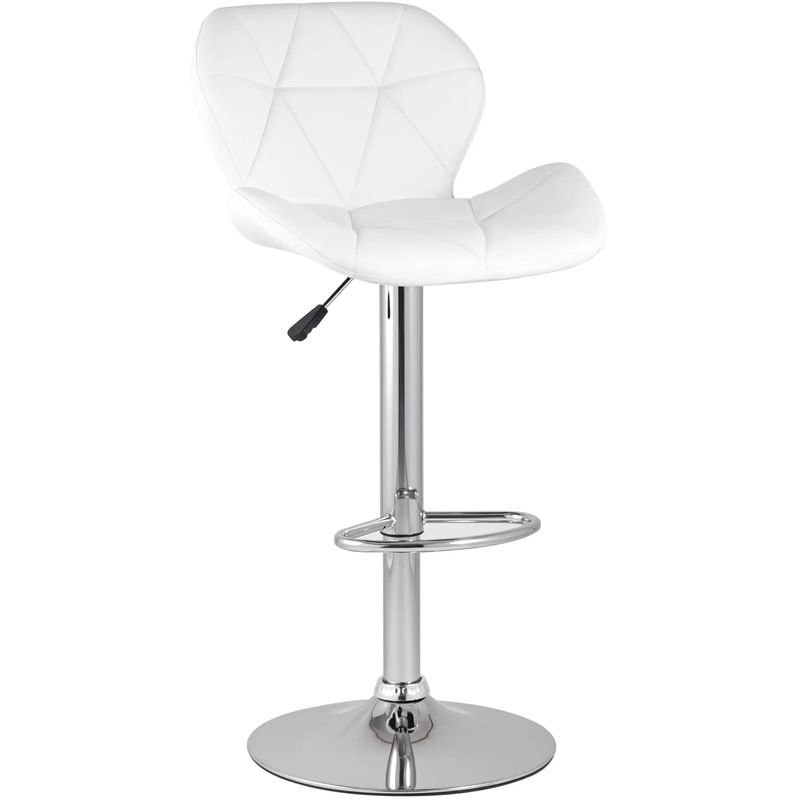 Барный Стул Jeroen Chair Белая Экокожа Белый Серебряный Барный Стул Jeroen Chair Белая Экокожа Белый Серебряный в Кирове | Loft Concept