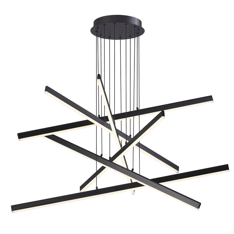 Люстра Rolf Six Black Lines Chandelier Черный Люстра Rolf Six Black Lines Chandelier Черный в Кирове | Loft Concept