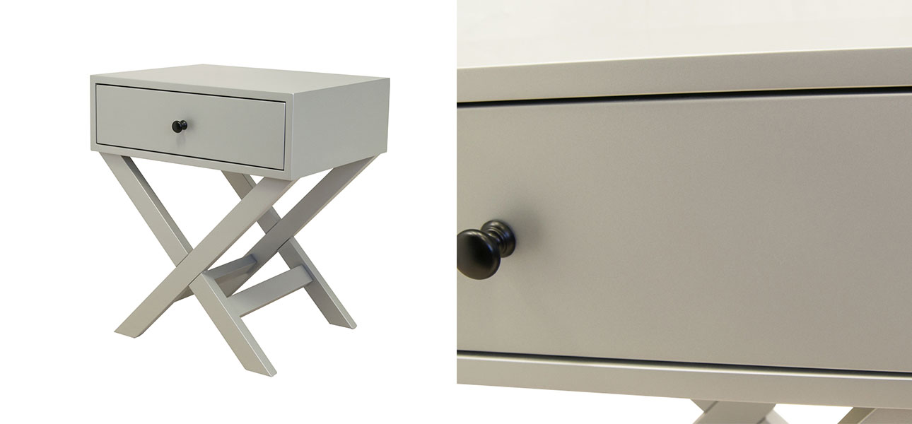 Тумба с одним ящиком цвет серый Gloria - фото №1