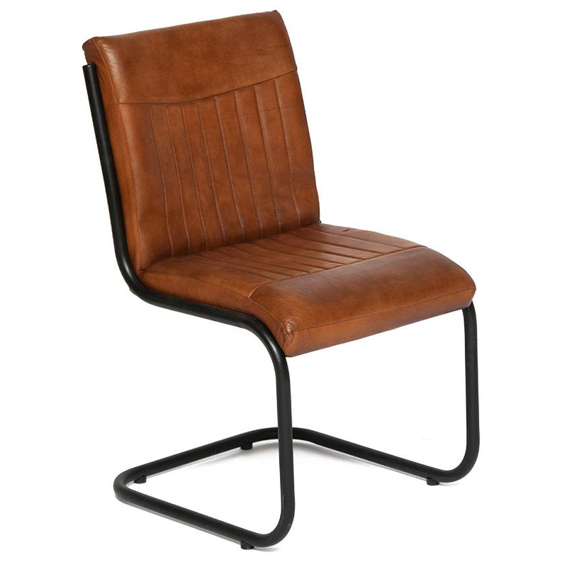 Стул из кожи буйвола Industrial leather chair Коричневый Черный в Кирове | Loft Concept 