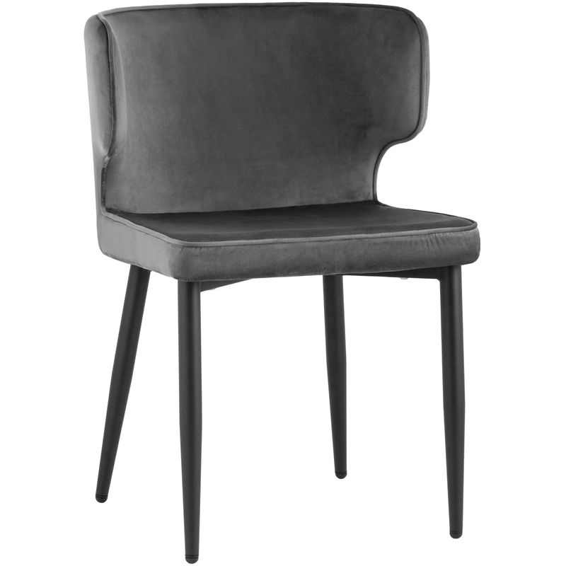 Стул Mateo Chair Серый Велюр Серый Черный в Кирове | Loft Concept 